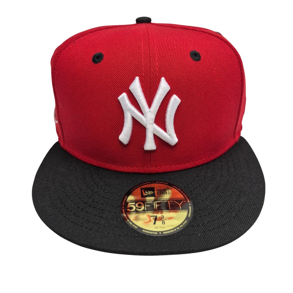 New York Yankees World Series American League Red & Black Fitted Cap Hat 7 3/8